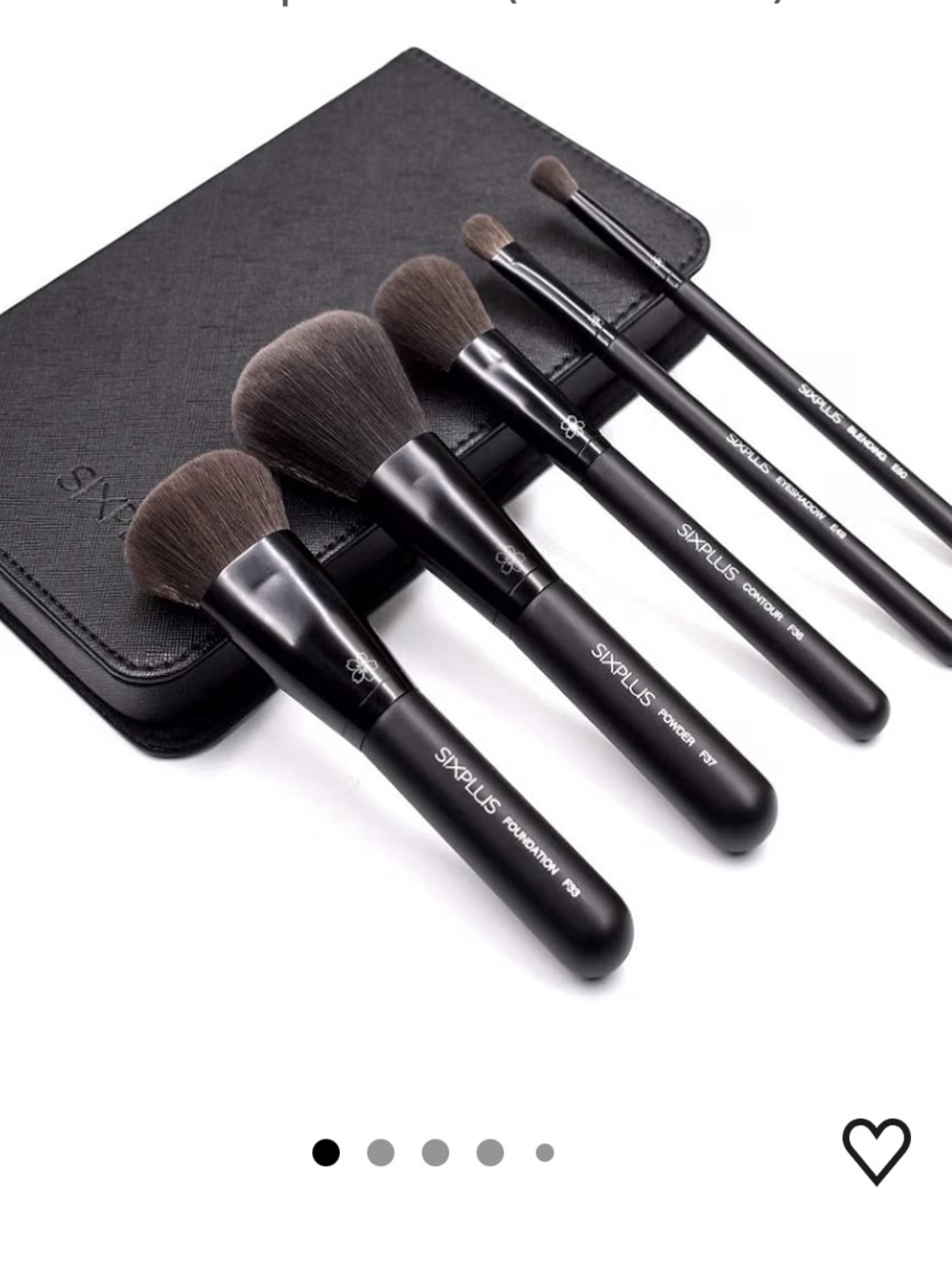 SIXPLUS Matte Black Makeup Brush Set with Case Black